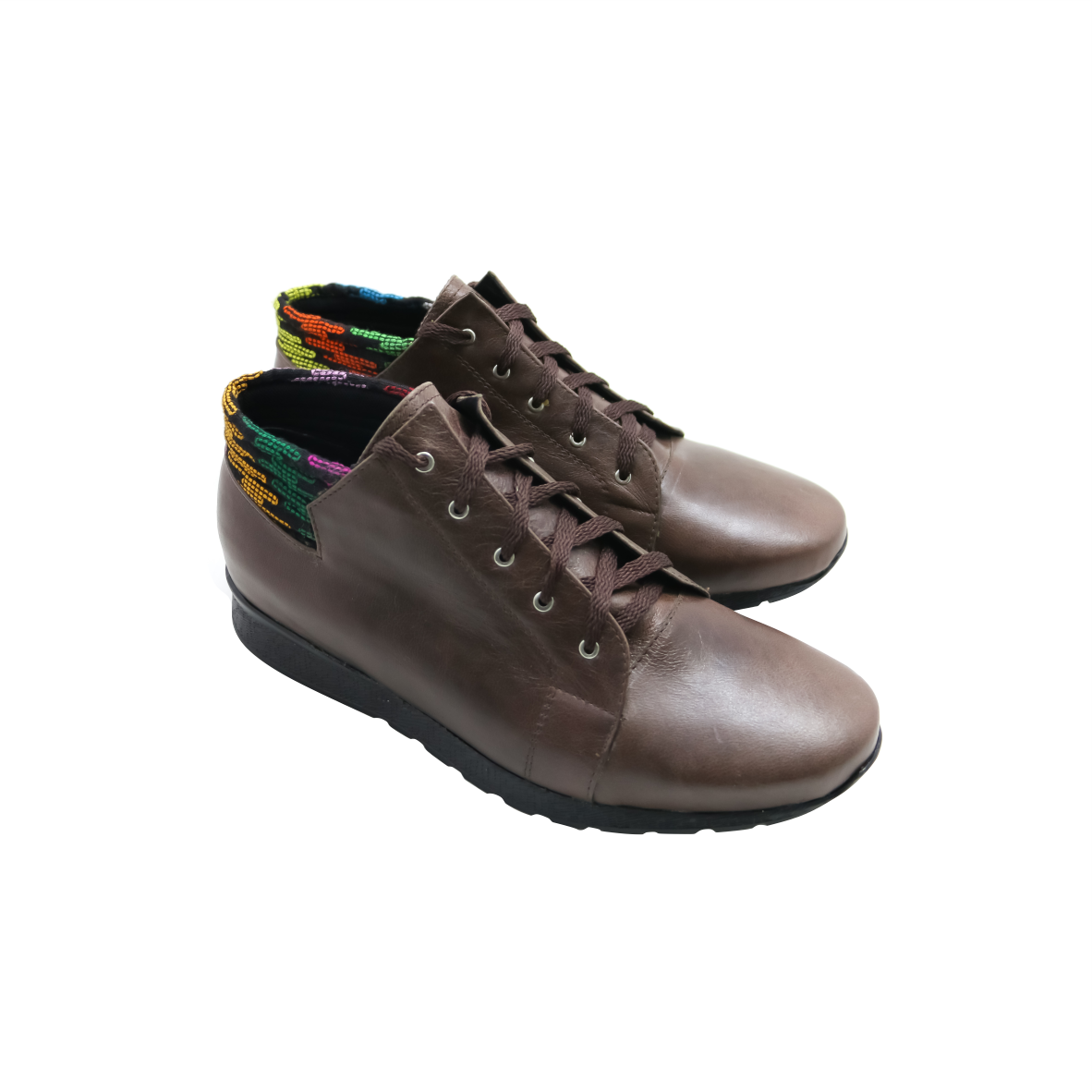 Sepatu Kulit Kombinasi Tenun Image